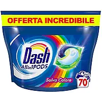 Капсулы гелевые для стирки универсальные Dash Allin1 Salva Color 70 шт