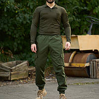 Тактический костюм для мужчин/ Военная форма лонгслив + штаны/ Комплект мужская униформы для военных/ Хаки