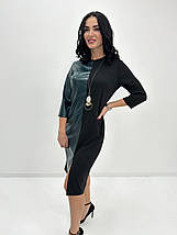 Сукня міді з екошкірою "Martina"| Норма і батал, фото 4