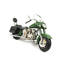 Статуэтка мотоцикл с кофрами в зеленом цвете Mastercraft
