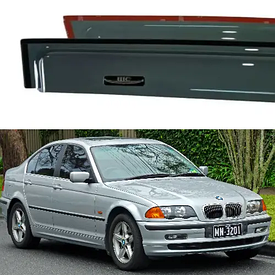 Дефлектори вікон вітровики на BMW 3 Series (E46) седан 1998-2005 (скотч) HIC