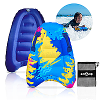 Надувной Детский Бодиборд Матрас для Плавания на Волнах ZAMAS 3 - 12 лет с Ручками с Сумочкой Синий Разноцветный