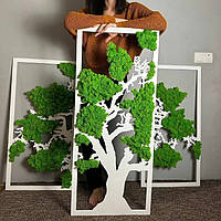 Картина дерево зі стабілізованого моху в стилі лофт 67*90 см