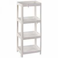 Полиця прямокутна на 4 секції пластикова 36*23*105см біла Алеана