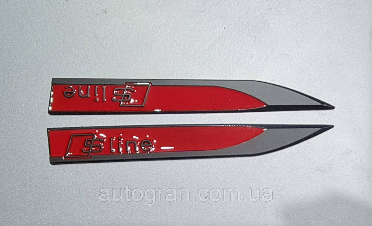 Емблеми на крила Audi S-Line Sline чорно-червоні