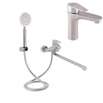 Змішувач для ванни Vida 005-1 довгий вилив і кран для раковини Vida 001F