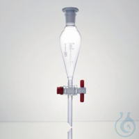 Воронки ділильна 250 мл, ПТФЕ кран, градуйована, боросилікатне скло 3.3, DIN 12452