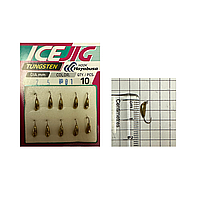 Мормишка Intech Ice Jig Рижский банан з петелькою 0,49г L-7мм(10шт) (№01 золото)