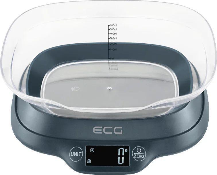 Ваги кухонні з знімною пластиковою чашею ECG KV 1120 SM (до 5 кг, тара, компактні)