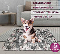 Многоразовая пеленка 40х60 см для животных 4Paws бульдожки