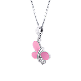 Кулон Метелик блискучий рожевий, фото 4