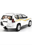 Іграшкова металева машинка "Автопром" Toyota Land Cruiser Prado  Тойота джип 1:24, біла, фото 4