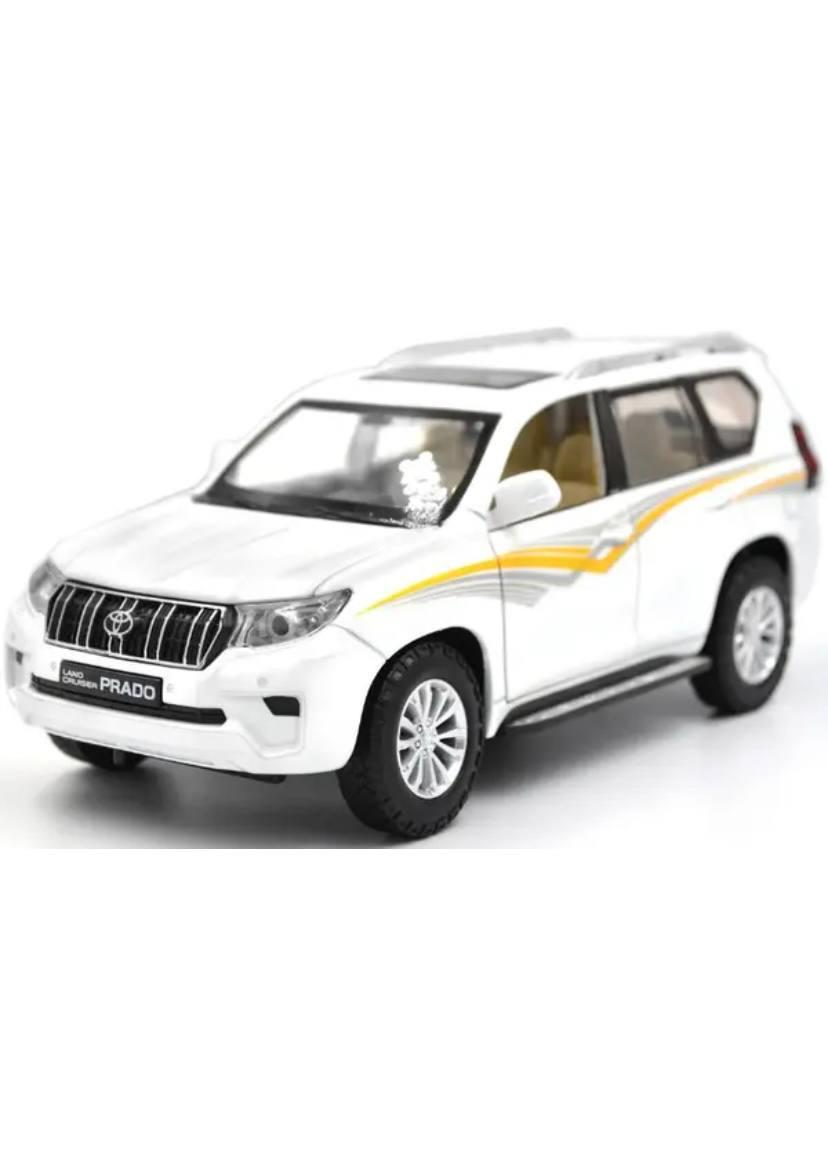 Іграшкова металева машинка "Автопром" Toyota Land Cruiser Prado  Тойота джип 1:24, біла, фото 1