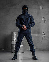 Тактичний костюм SoftShell МНС, осіння форма ДСНС, демісезонний темно синій костюм рятувальників