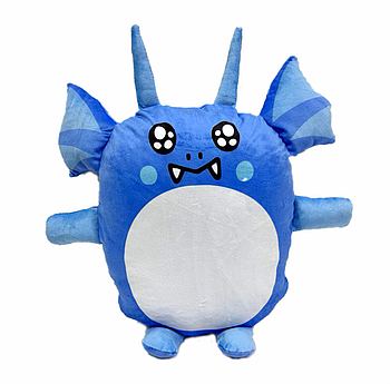 Подушка-іграшка "Дракончик блакитний 23201" плюшева з місцем для сублімації