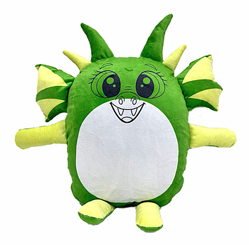 Подушка-іграшка "Дракончик зелений 23201" плюшева з місцем для сублімації