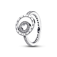 Серебряное Кольцо Пандора Pandora с логотипом, кольцами и паве 192316C01