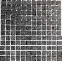 Мозаика АкваМо серая присыпка PW25209 Black 31.7х31.7 стеклянная для ванны, душевой,кухни,хамама,бассейн