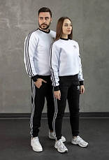 Чоловічий спортивний костюм фліс adidas із шапкою колір білий, фото 2