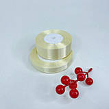 Стрічка атласна, 2,5 см, айворі, 23 м - рулон, фото 2