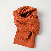 Детский шарф вязаный шерстяной теплый однотонный, 160*25 см