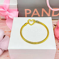 Серебряный браслет Pandora с застежкой-сердцем
