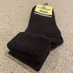 Жіночі вовняні шкарпетки Kardesler з закотом темно-коричневі