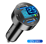 Автомобільна швидка зарядка QC 3.0 usb+type-c. Автозарядка на 4 порти, фото 3