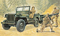 Сборная модель Американский армейский автомобиль "Willys" с прицепом (ITALERI 0314) 1:35