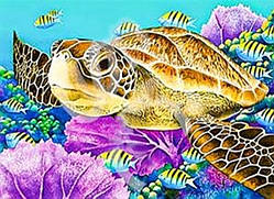 Алмазна вишивка. Картина на підрамнику Морська красуня, розмір 20х30 см