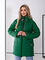 Женская непромокаемая куртка, евро зима. батал арт. 957 цвет зеленый/ трава