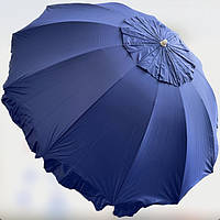 Большой торговый круглый зонт с ветровым клапаном 3.5 м Зонт от солнца и дождя Синий