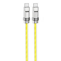 Кабель HOCO U113 Solid 100W silicone charging data cable Type-C to Type-C Gold