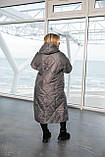 Жіноча зимова довга куртка плащівка на синтепоні 250 розміри батал, фото 4
