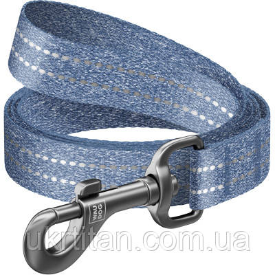 Оригінал! Повідок для собак WAUDOG Re-cotton світловідбивний S Ш 15 мм Д 300 см синій (030812) - Вища Якість!, фото 1