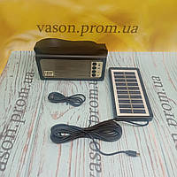 Радіоприймач акумуляторний цифровий NNS NS-222S радіоколонка та mp3 плеєр із сонячною панеллю FM USB ліхтарик