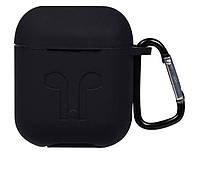 Чехол TOTO 1st Generation Thick Cover Case AirPods Black Черный с карабином