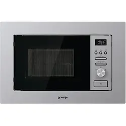 Мікрохвильова піч Gorenje BMI201AG1X Stainless Steel вбудовувана, 20л, міх. управл., 800Вт, гриль, дисп