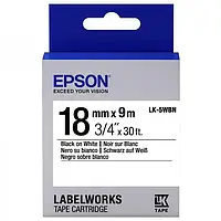 Этикет-лента Epson LabelWorks LK5WBN Black White 18 мм/9 м