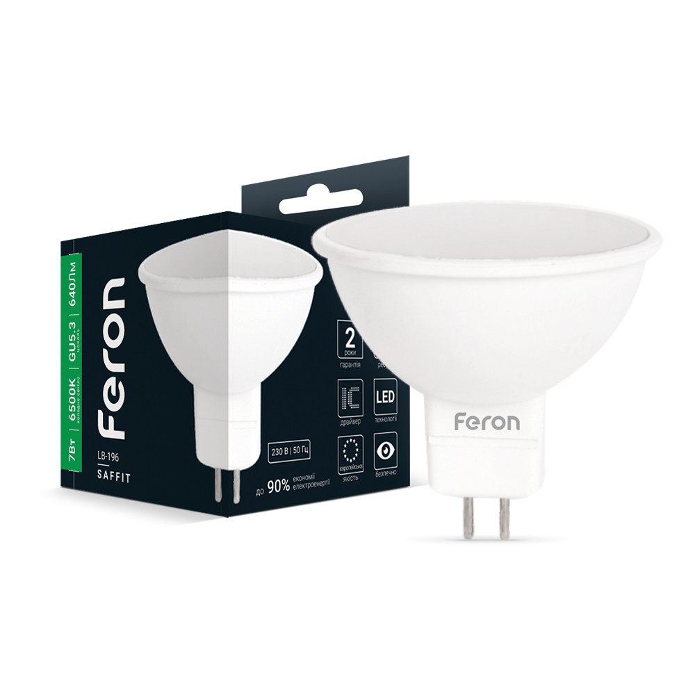 Світлодіодна лампа Feron LB-196 7Вт G5.3 6500K, фото 1