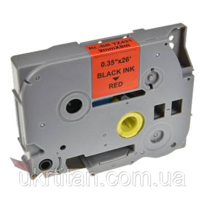 Оригінал! Стрічка для принтера етикеток UKRMARK RL-B-T421P-BK/RE, аналог TZE421. 9 мм х 8 м (900247) - Вища Якість!, фото 1