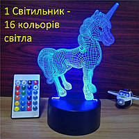 3D Led Світильник Єдиноріг