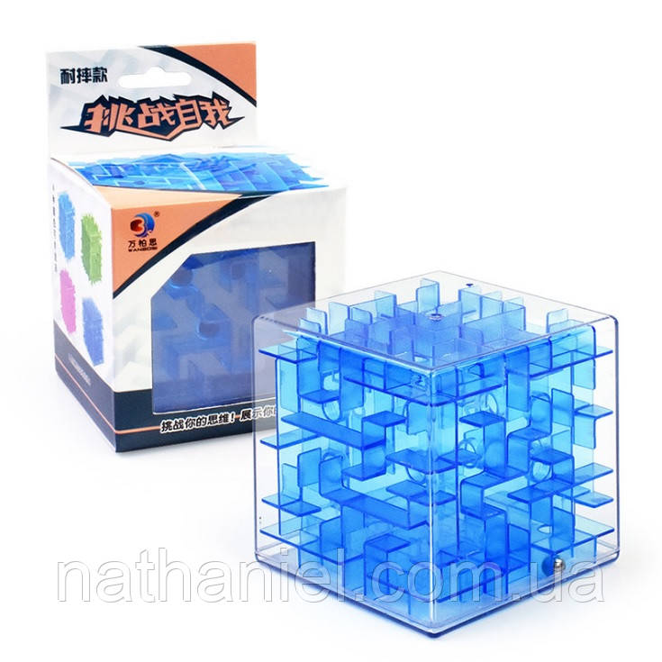Головоломка Куб Лабіринт 3D Прозорий 80 мм Transparent Cube Maze