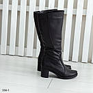 Жіночі чоботи зимові на невисокому підборі з натуральної шкіри 36-41, фото 7