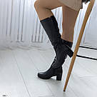 Жіночі чоботи зимові на невисокому підборі з натуральної шкіри 36-41, фото 8