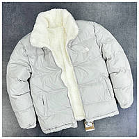 Мужская зимняя двухсторонняя куртка The North Face утепленная серая куртка зе норт фейс ТНФ TNF пуховик зимний