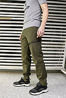 Мужские комфортные теплые зимние штаны из софтшелла, мужские практичные удобные штаны на флисе цвета хаки