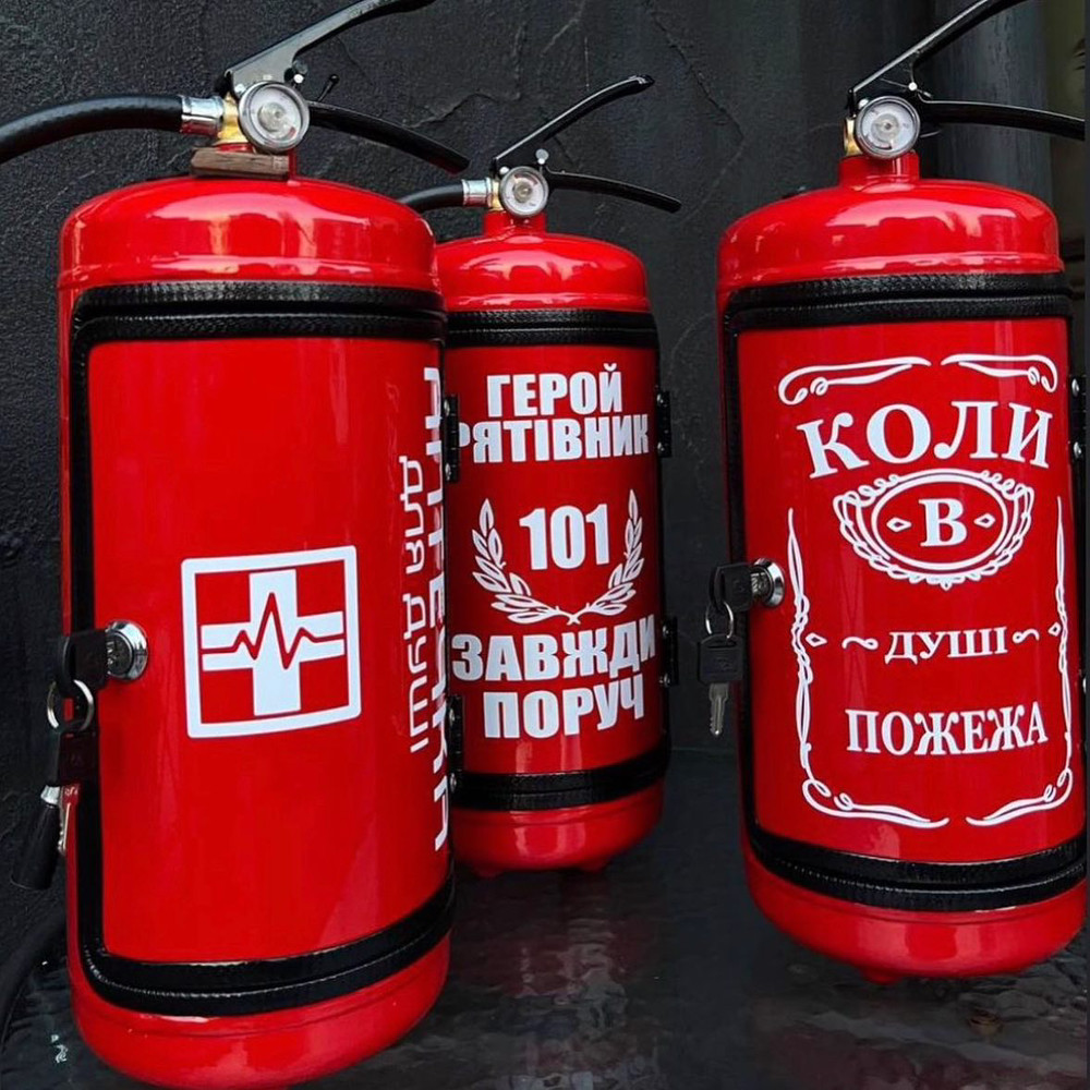 Вогнегасник бар, червоний, оригінальний подарунок чоловікові, пожежнику, куму