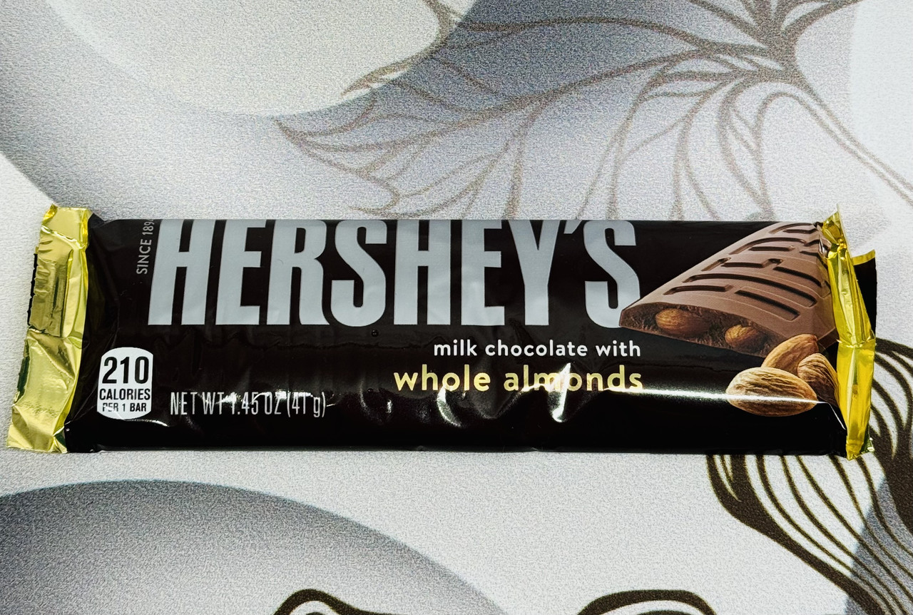 Шоколадка Hershey s Whole Almonds з цільним мигдалем - фото 1 - id-p2047218004