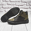 Чоловічі зимові шкіряні черевики, кросівки (натуральна шкіра) хакі на хутрі, чоловіче взуття на зиму, розмір 40 41 42 43 44 45, фото 6